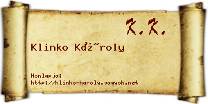 Klinko Károly névjegykártya