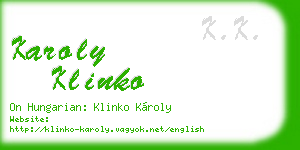 karoly klinko business card